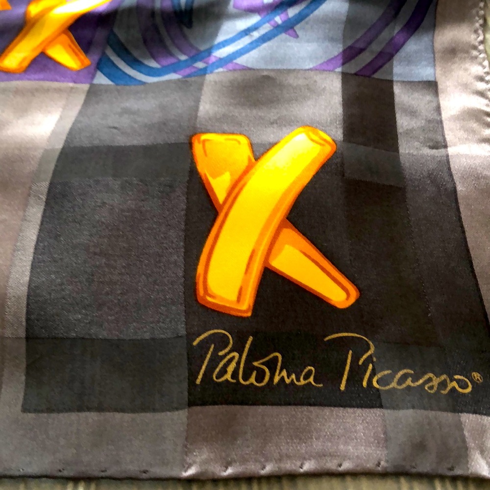 Paloma Picasso VINTAGE 100% silk scarf